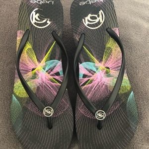 Bebe Wedge Flip Flops